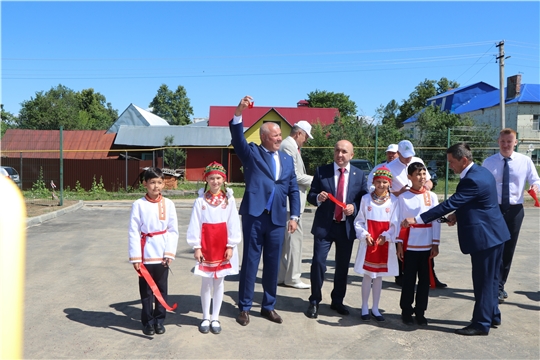 Торжественное открытие футбольного поля в с. Ишлеи