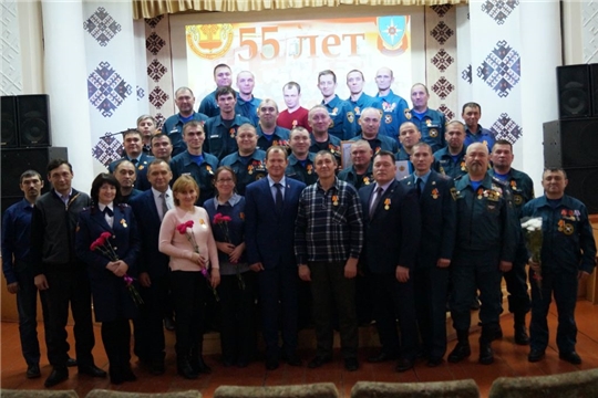Коллектив ПЧ-37 КУ «ЧРПС» МЧС Чувашии отметил 55-летие пожарной части