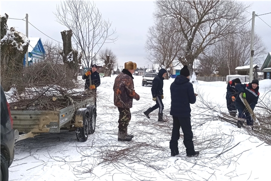 В Староайбесинском сельском поселении занимаются обрезкой веток перестойных деревьев