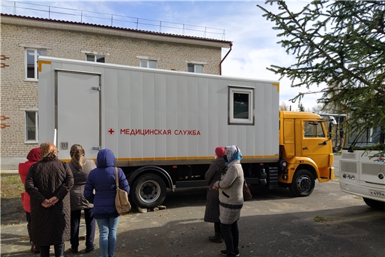 В Красночетайском районе в рамках национального проекта "Здравоохранение" работает передвижной медицинский комплекс - маммограф