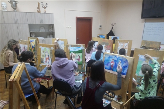 Воспитанники Детской школы искусств Новочебоксарска приняли участие во Всероссийском изобразительном диктанте