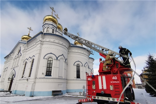 Пожарно - тактические учения в Тихвинском Богородицком женском монастыре