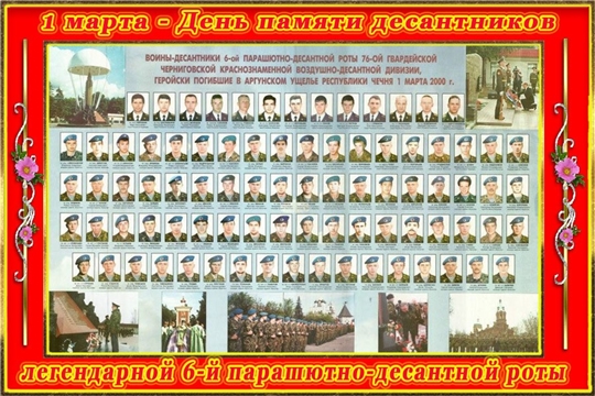 Лекция-презентация «Достойные потомки великой страны», посвященная Дню памяти воинов-десантников 6-ой парашютно-десантной роты