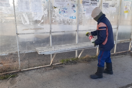В п. Опытный продолжается дезинфекция мест общего пользования
