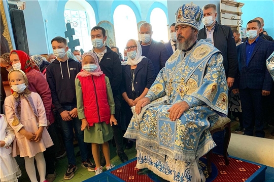 Глава Чувашской митрополии митрополит Чебоксарский и Чувашский Савватий посетил храм Успения Пресвятой Богородицы с. Акулево Чебоксарского района