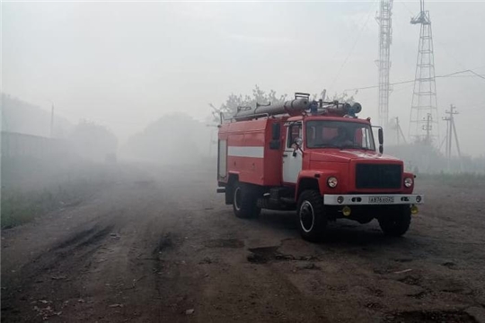 Ликвидация последствий возгорания на полигоне ТБО в городе Алатыре