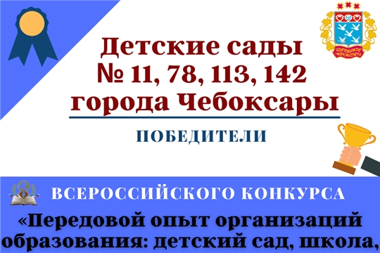 Детские сады города Чебоксары вошли в число победителей Всероссийского конкурса «Передовой опыт организаций образования: детский сад, школа, университет»