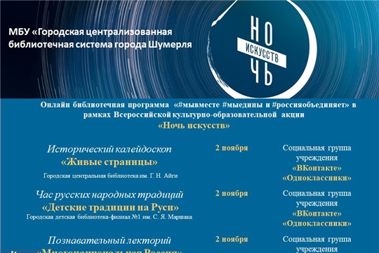 «Ночь искусств» приглашает: #мывместе #мыедины и #россияобъединяет