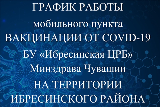 График работы мобильного пункта вакцинации COVID-19 на территории Ибресинского района