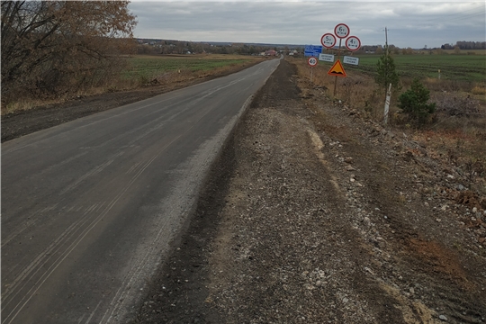 Продолжаются ремонтные работы на автомобильной дороге общего пользования местного значения «Цивильск-Ульяновск»-Тобурданово- Яманово-граница Канашского района