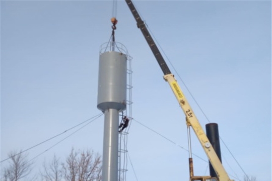 В рамках капитального ремонта водозаборного узла в Комсомольском районе установлена водобашня