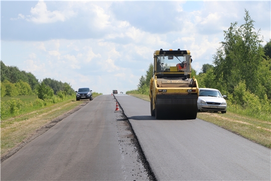 В Чебоксарском районе по нацпроекту ремонтируют автодорогу Волга - Шорчекасы- Атлашево