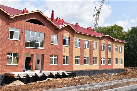 В Моргаушском районе  в рамках  национального проекта «Образование»  продолжается строительство Кашмашской школы