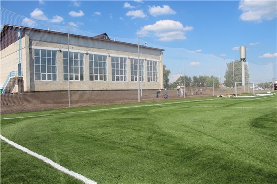 Строительство футбольного поля в п. Урмары