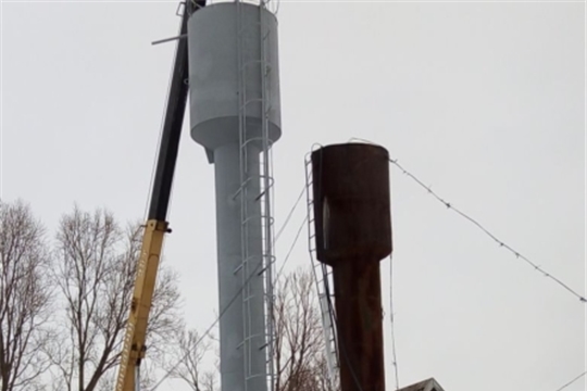 В Мусирминской СОШ установили новую водонапорную башню