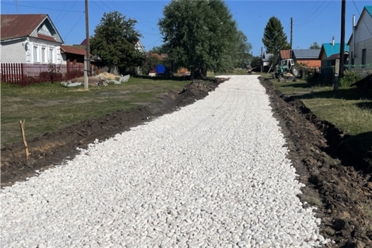 В Сявалкасинском сельском поселении завершен ремонт автомобильной дороги с щебеночным покрытием в д. Тузи-Мурат