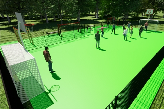 В парке «Старый город» г. Ядрин появится площадка для воркаута и многофункциональная площадка (баскетбол+мини-футбол) с ограждениями и резиновым покрытием