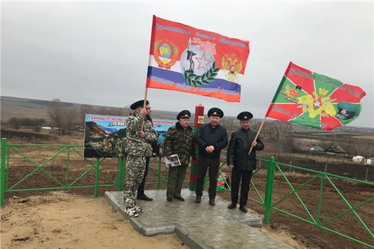 Открытие пограничного столба в деревне Латышево