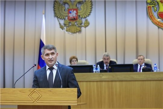 Олег Николаев выступил с Отчетом о деятельности Кабинета Министров Чувашии за 2021 год