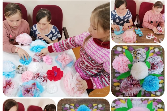 Мастер-класс «Цветы из салфеток» прошёл в Новоайбесинском СДК