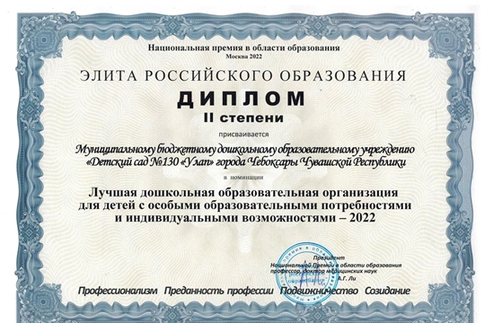 Столичный детский сад удостоен двух призовых мест во Всероссийском конкурсе «Качественное образование – будущее России 2022»