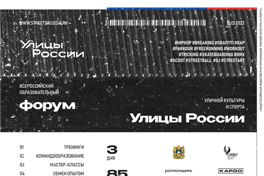 «Улицы России» приглашают 300 лидеров уличной культуры и спорта на Всероссийский форум в Ставрополь