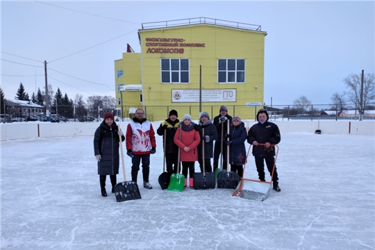На ледовом катке Спортивной школы «Локомотив» решена очередная снежная задача