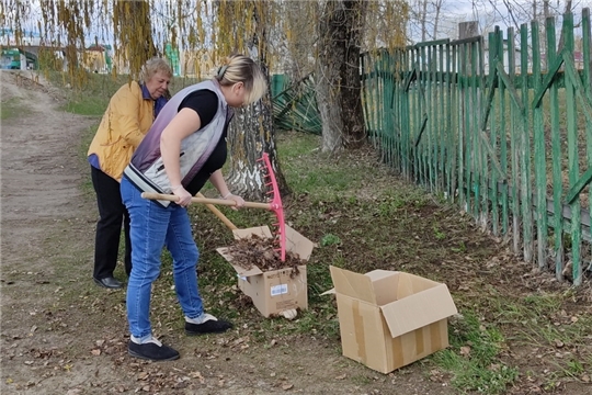 Библиотечное сообщество города Шумерля вышли на субботник по уборке прилегающих к учреждениям территорий