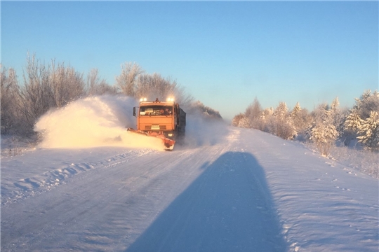 Зимнее содержание дорог в Мариинско-Посадском районе