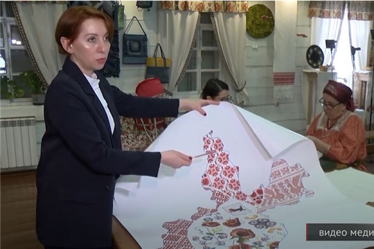Братская студия телевидения. Вышитая карта России