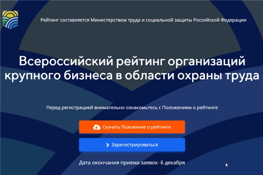 О проведении Всероссийского рейтинга организаций крупного бизнеса в области охраны труда