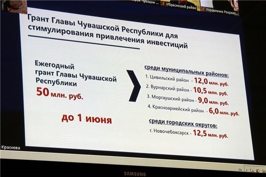 Глава администрации района Ростислав Тимофеев ознакомил участников  заседания Координационного Совета по развитию инвестиционной  и предпринимательской активности, защите прав предпринимателей Чувашской Республике с Инвестиционным профилем Моргаушского района