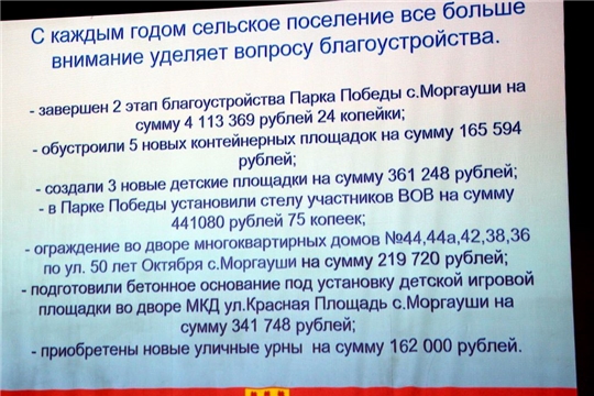 Жители Моргаушского сельского поселения подвели итоги прошлого года и поставили задачи на этот год