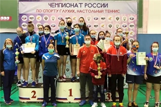 Женская сборная Чувашии по настольному теннису выиграла «золото» чемпионата России среди глухих