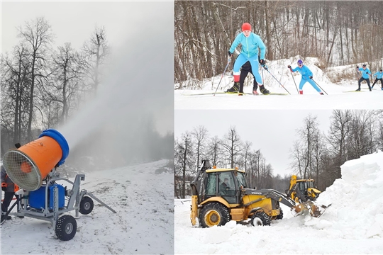 Лыжную трассу республиканского центра биатлона готовят к сезону с помощью «снежной пушки»