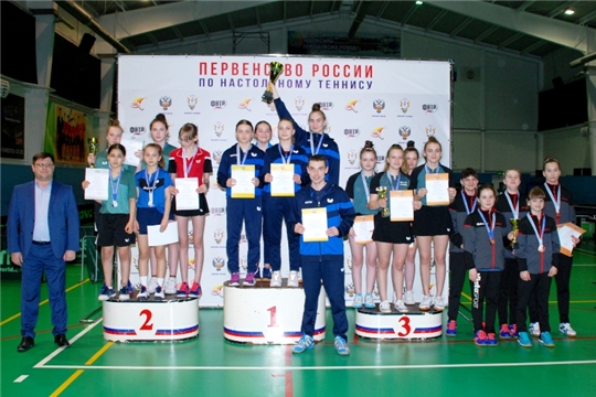 Женская сборная Чувашии по настольному теннису – победитель первенства России