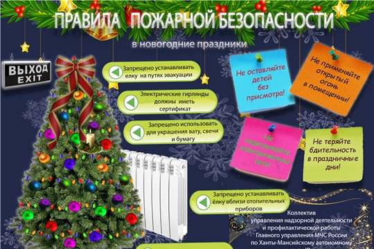 Памятка о мерах пожарной безопасности при проведении мероприятий в период новогодних и рождественских праздников