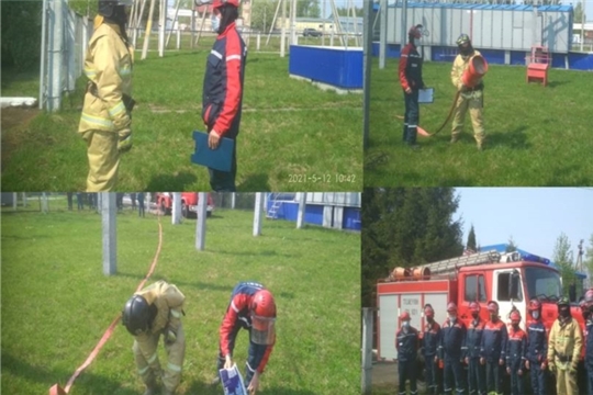 Пожарно-тактическое занятие на подстанции Красночетайского РЭС в рамках Недели безопасности населения
