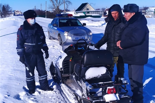 Совместный рейд по мероприятию «Снегоход» в Яльчикском районе