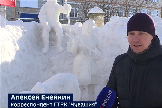 Журналист ГТРК «Чувашия» построил ледяной «Сурский рубеж»