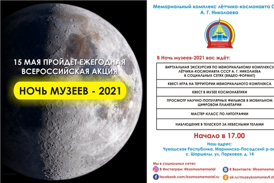 Музей космонавтики приглашает на «Ночь музеев-2021»