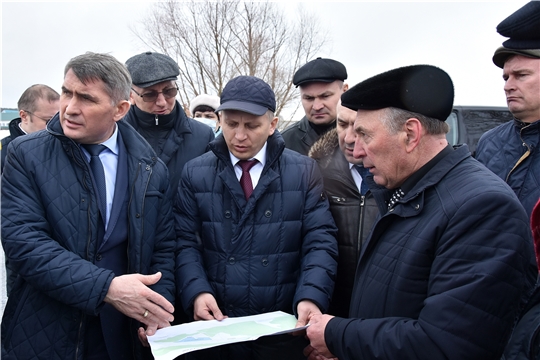 Глава Чувашии Олег Николаев  посетил Комсомольский район