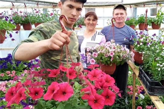 Дружная и трудолюбивая семья Кабакова А.Н. из деревни Тегешево успешно занимается выращиванием цветов