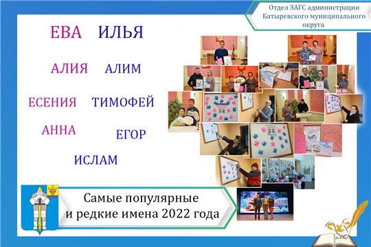 Самые популярные и редкие имена родившихся в 2022 году в Батыревском муниципальном округе