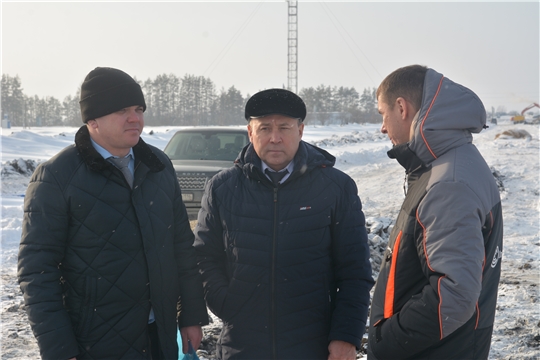 Глава Батыревского муниципального округа ознакомился с ходом строительства индустриального (агропромышленного) парка «Батыревский»