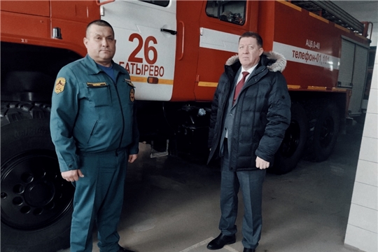 Председатель ГКЧС Чувашии Сергей Павлов посетил пожарные подразделения в Батыревском муниципальном округе