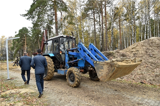 Завершающая стадия благоустройства Парка культуры и отдыха п. Ибреси