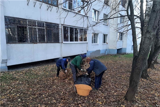 В Калининском районе г. Чебоксары продолжаются осенние санитарно-экологические мероприятия