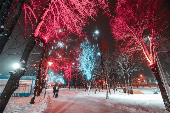 В центре города ведутся работы по основному оформлению деревьев световой иллюминацией