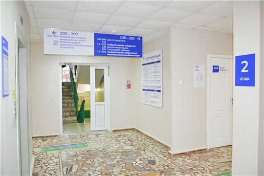 Поликлиника №1 Городской клинической больницы №1 оформлена в едином стиле бренда «Служба здоровья»